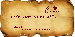 Czékmány Milán névjegykártya
