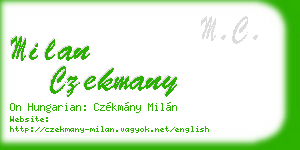 milan czekmany business card